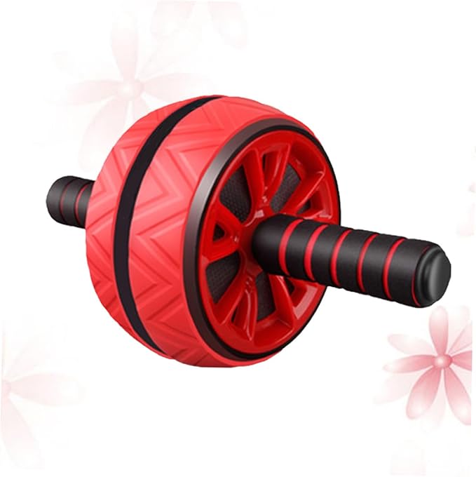 VICASKY Ab Roller Wheel Fitness Abdominal Trainer with Core Strengthening Exercise Roller for Home Workout Red Suitable for Men and Women
