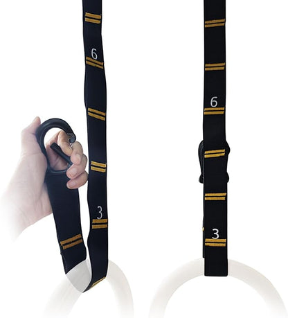 Adjustable Numbered Straps for Gymnastic Rings & Pull Up Handles, 8.2FT Long Each, 1000LBS Weight Capacity, Home Gym DIY Pull Down System Accessories(Only Straps No Rings)