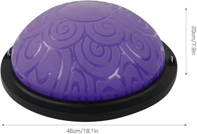 Half Ball Trainer Enhancing Balancing Stability for Yoga Fitness Exercise Purple 18.1x18.1x7.9in