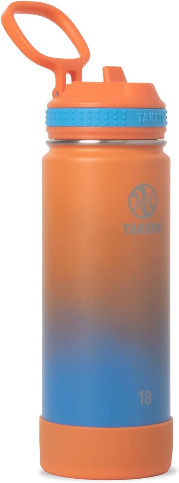 Takeya 18 oz Actives Stainless Steel Water Bottle with Straw Lid – Leakproof, Double-Wall Insulated, Keeps Drinks Cold 24 hrs/Hot 12 hrs, BPA-Free, Powder-Coated, Gym & Travel, Ombre Awestruck
