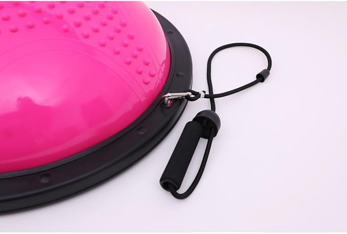MPM Half Ball Balance Trainer Yoga Exercise Fitness Platform, Anti Slip, Core Workout Strength Training with 2 Resistanc