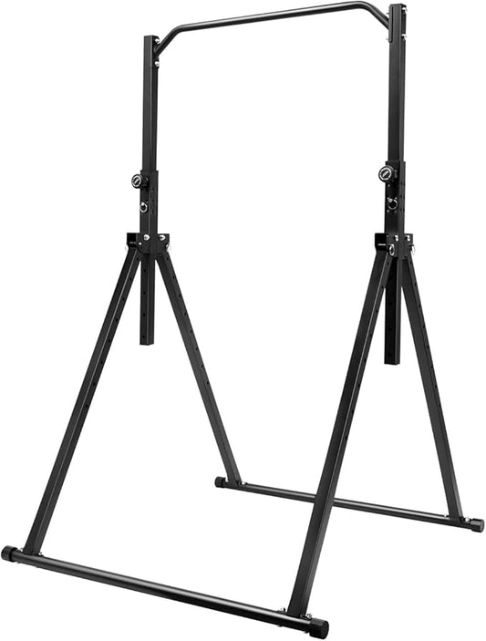 Pull Up Bar, 440lbs Triangular Pull Up Station, Adjustable Multifunction Dip Bar Stand Gym Strength Training Equipment w/Triangular Legs for Gyms Sports Centers & Home