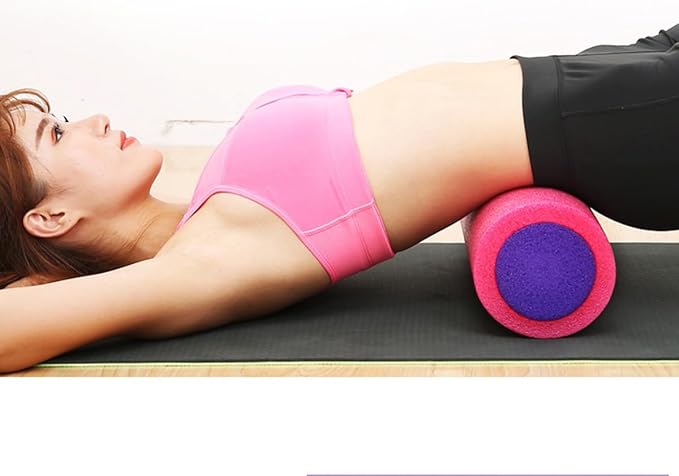 Luxshiny Yoga Roller Foam Massage Stick Epe Solid Balance Fitness Roller Pink 30x15cm for Muscle Pilates Exercise Yoga Accessories