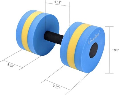 UNAOIWN Water Weights for Pool Exercise 2Pcs Water Dumbbells Aerobics Pool Barbells Lightweight Resistance Aquatic Dumbbell for Swimming