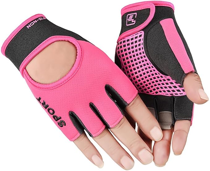 Anti-Slip Workout Gloves for Women Men - Breathable Mesh Fingerless Gloves for Fishing Gym Exercise Fitness