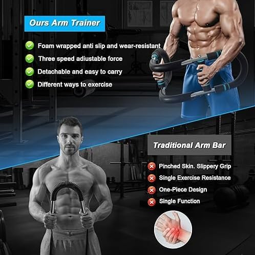 6-in-1 Upper Body Workout Equipment Set – Twister Arm Trainer, Grip Strengthener, Forearm Trainer, Chest Expander, Hand Gripper & Finger Strengthener for Home Strength Training forearm strengthener