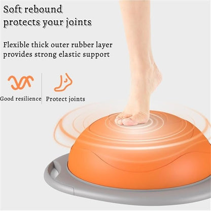 Half Balance Trainer Ball, Exercise Ball with Ergonomic Handle, Anti-Burst Semi-Circular Stability Ball for Home Fitness, Pilates, Ankle Strength and Sensory Training