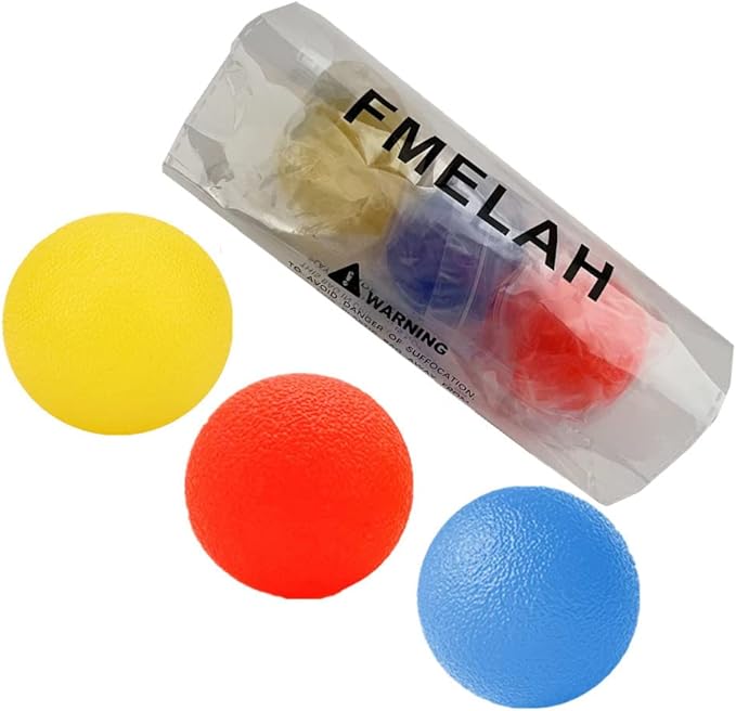 3 Resistance Levels Hand Exercise Balls, Stress Balls for Adults, Squeeze Balls for Physical Therapy, Hand Grip Strength Trainer Hand Squeezers for Strength, Wrist Forearm Finger Exerciser