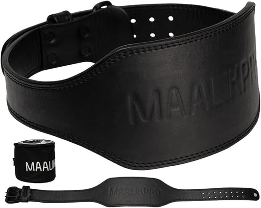 Weight Lifting Leather Belt with Adjustable Buckle, Gym, Workout & Weight Training - Weightlifting Belts for Men and Women