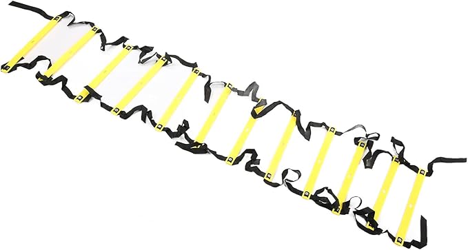 Competitive Sports Ladder Football Speed Rope for Training 6M 12RungYellow Athletic Supplies (Yellow)