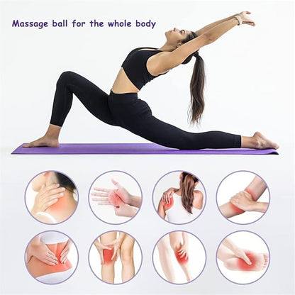 Massage Ball Set, Peanut Massage Ball Double Lacrosse Massage Roller Balls, Acupoint Myofascial Release Muscle Knot Ball, Deep Tissue Trigger Point Therapy Massage Tool for Back Neck Shoulder (Purple)