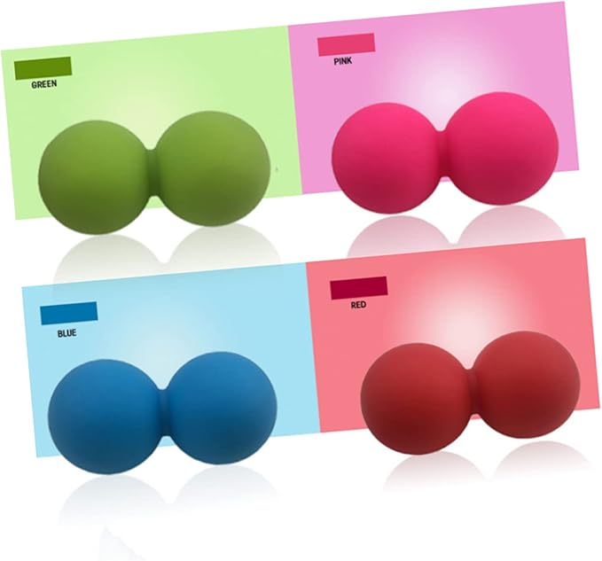 SECFOU Peanut Massage Ball Set Solid Silicone Myofascial Ball for Deep Tissue Therapy and Muscle Recovery for Yoga Physical Therapy Sore Muscle Relief