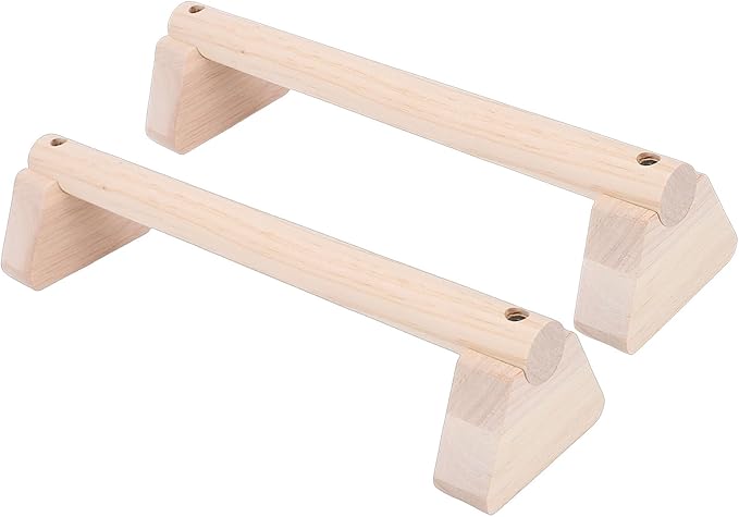 2PCS Wood Push Up Bars with Non Slip Base Pad Exercise Home Workout Equipment Wooden Parallettes Handle Stands Grip for Men Strength Training, Planks Calisthenics