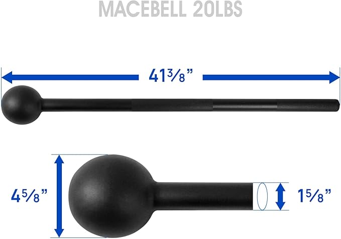Yes4All Steel Mace Bell for Strength Training, Support Full Body, Muscles, Shoulder, Grips & Forearms Workouts, Stretching 5, 7, 10, 15, 20, 25, 30 LB For Woman & Man