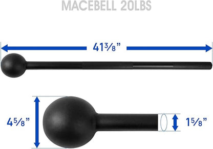 Yes4All Steel Mace Bell for Strength Training, Support Full Body, Muscles, Shoulder, Grips & Forearms Workouts, Stretching 5, 7, 10, 15, 20, 25, 30 LB For Woman & Man