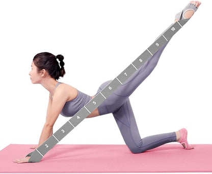 2-Pack Yoga Straps with 11 Loops - Adjustable Elastic Stretching Bands for Pilates, Dance, Ballet Gymnastics & Physical Therapy, Multifunctional Flexibility Exercise Equipment