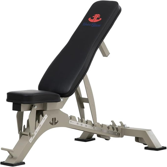 Adjustable Weight Bench 1300 lb Capacity, Foldable Workout Bench with 10 Backrest & 3 Seat Positions, Heavy Duty Home Gym Bench for Incline Decline Flat Dumbbell Training
