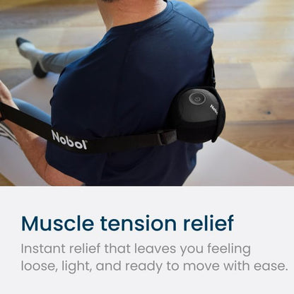 Nobol Muscle Recovery Kit | MyoSphere Vibration Massage Ball & MyoBelt Accessory | Target deep Muscle Layers, Easing Tension in The Back, Neck, Shoulders, arms, HIPS, Glutes, and Legs. (Space Black)