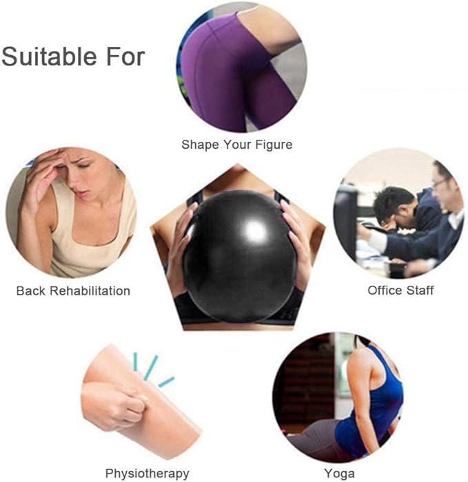 2 Pack Exercise Balls, 8-9 Inch Mini Pilates Yoga Balls, Anti-Burst Small Fitness Balls for Pilates, Yoga, Core Training and Physical Therapy, Improves Balance