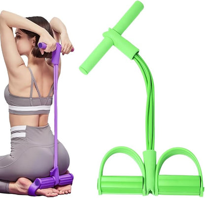 Yoga Sports Crunches Elastic Pull Rope, Pedal Resistance Bands with Handles, Multifunction Elastic Yoga Resistance Band, Home Exercise Equipment for Legs, Arms, Core Training