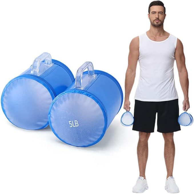 Water Dumbbells,Water Filled Training Dumbbells, Travel Weights Set, Adjustable Weights to 40Lbs,30Lbs,20Lbs,10Lbs,4Lbs Dumbbell Pair,Each 20/15/10/5/2 Lbs, Portable Gym for Strength Training, Fitness and Shaping