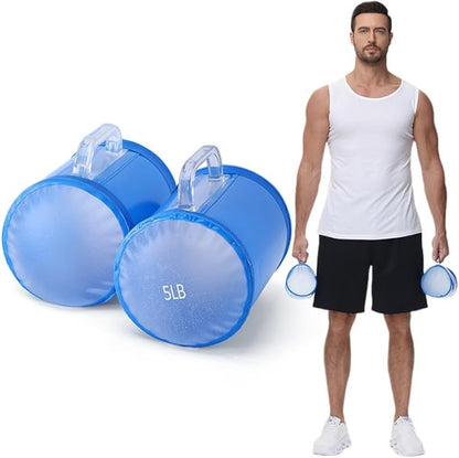 Water Dumbbells,Water Filled Training Dumbbells, Travel Weights Set, Adjustable Weights to 40Lbs,30Lbs,20Lbs,10Lbs,4Lbs Dumbbell Pair,Each 20/15/10/5/2 Lbs, Portable Gym for Strength Training, Fitness and Shaping