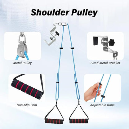 Shoulder Pulley – Adjustable Metal Door Clamp and Metal Pulley,Over The Door Pulley for Shoulder Rehab