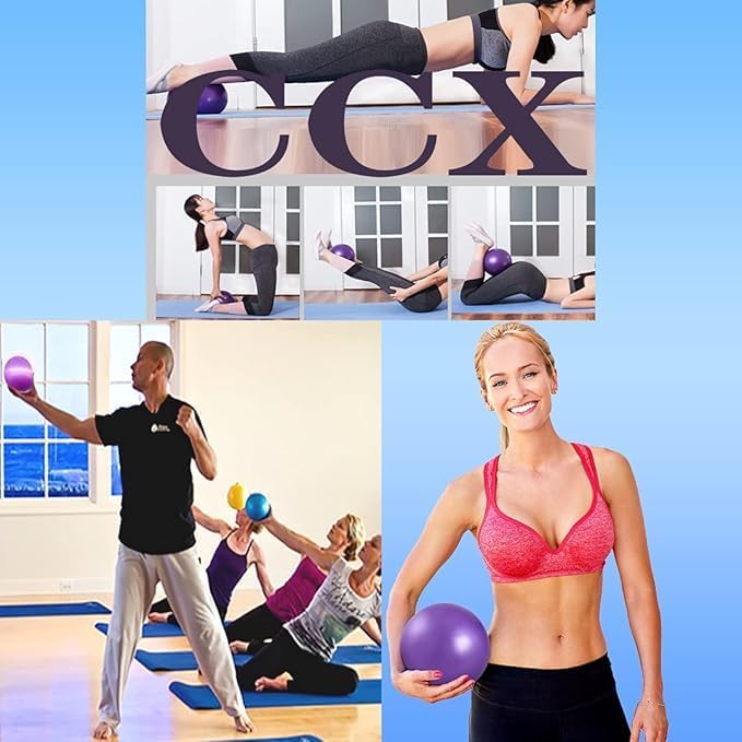Mini Pilates Exercise Yoga Ball, 9 Inch Small Inflatable Exercise Yoga Ball,Core Training and Physical Therapy Equipment, with Pump