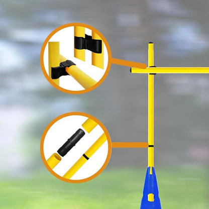 Agility Poles and Hurdles Set Detachable Speed Training Poles Set 8 Training Cones and 12 Agility Poles