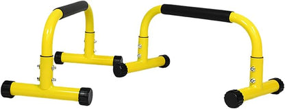 2 Pcs Sturdy Steel Training Stands for Home Gym Featuring Wide Grip and Adjustable Base Foam Grip Exercise Pubs