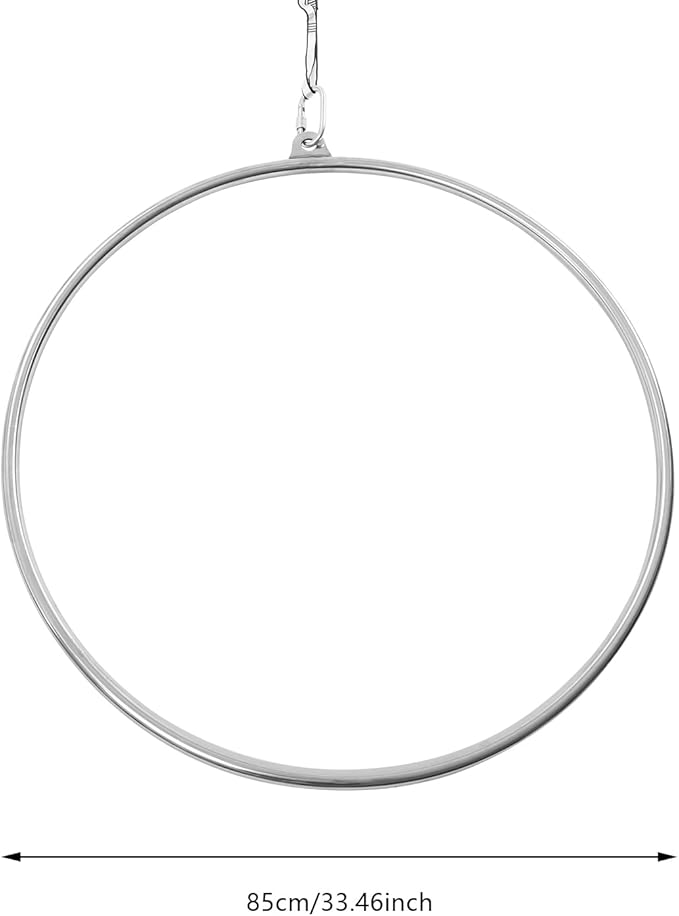 LYNICESHOP Complete Professional Aerial Hoop Kit, 115 kg/253 lbs Heavy-Duty Aerial Lyra with Certified Strength Test, 210 Stainless Steel Aerial Hoop for Dance, Acrobatics & Fitness Training