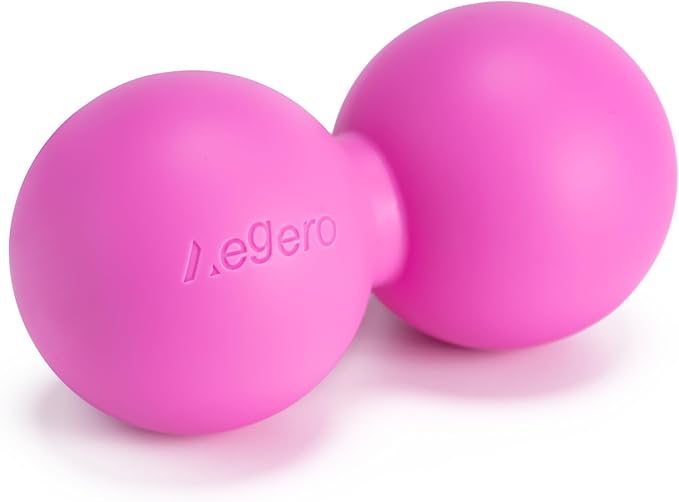 Peanut Massage Ball-Double Lacrosse Massage Ball, Mobility Ball for Myofascial Release,Yoga Therapy,Trigger Point Therapy,Muscle Knots and Acupoint Massage (Pink Firm Ball)
