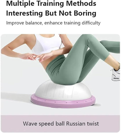 Half Balance Ball Trainer - Balance Ball Trainer with Resistance Bands and Foot Pump,Stability Ball for Exercise, Full-Body Workouts, Home Gym