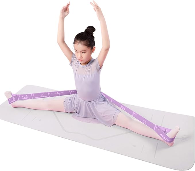 Adjustable Stretch Strap for Kids, 8-Loop Elastic Resistance Band for Children Gymnastics, Ballet Dance, Yoga, Stuff，Pilates & Flexibility Training, Home Exercise Equipment for Girls