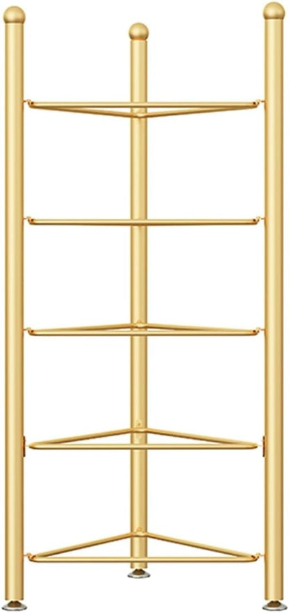 Balance Ball Half Rack 3/5/6/7 Tiers, Iron Half Exercise Balls Holder for Half Ball & Yoga Ball, Home Gym Studios Standing Half Ball Balance Trainer Shelf(Gold,5 Layer - 51jin)