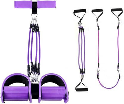 Upgrade 4-Tube Pedal Ankle Puller Resistance Bands, Pedal Puller Resistance Band with Handle for Home Gym,Yoga & Pilates,Ideal to Tone Arms,Abs,Waist Unisex Two
