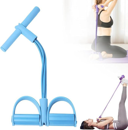 21 Fitness Resistance Bands-6 Tube Pedal Ankle Puller | 2025 Upgrade 6-Level Elastic Exercise Bands with Yoga Pedal | Natural Latex Workout Equipment for Sit Up/ABS/Leg Training (Women & Men)