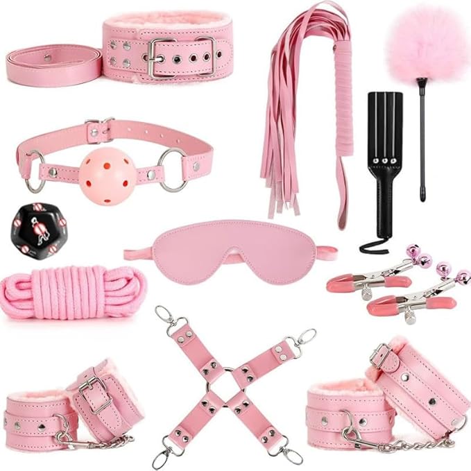 The Home Gym Exercise Set Includes 12 Different Accessories, Including Adjustable Aerobic Exercise Equipment for Both Men and Women-Q (Pink)