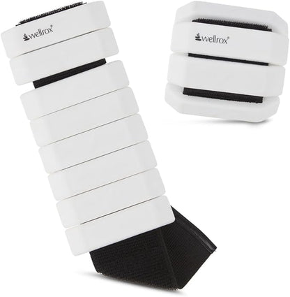Wellrox Weighted Bangles – Adjustable Ankle and Wrist Weights for Women & Men – Set of Ankle Weights 2 lbs (1 lb Each Wrist Weight) | Weighted Arm Bands for Pilates, Yoga, Running & Walking