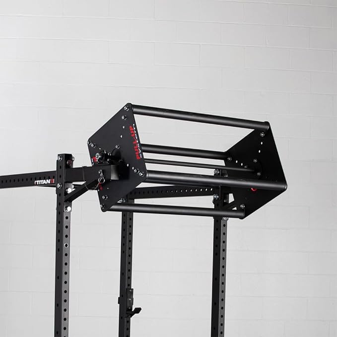 Titan Fitness T-3 and X-3 Series Revolving Pull-Up System, (4) 1.25" Skinny Pull-Up Bars, Lockable Bars, Power Rack Mounted for Full-Body Training