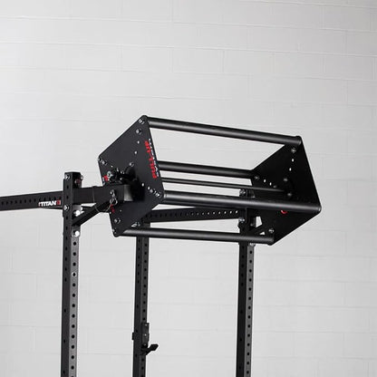 Titan Fitness T-3 and X-3 Series Revolving Pull-Up System, (4) 1.25" Skinny Pull-Up Bars, Lockable Bars, Power Rack Mounted for Full-Body Training
