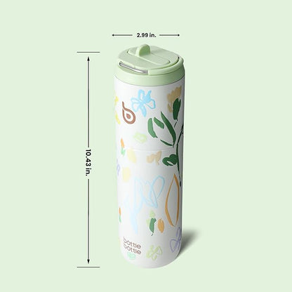 BOTTLE BOTTLE Insulated Water Bottle 24oz with Straw Lid and Handle for Sports Travel Gym Stainless Steel Water Bottles Double-Wall Vacuum Metal Leak Proof BPA-Free