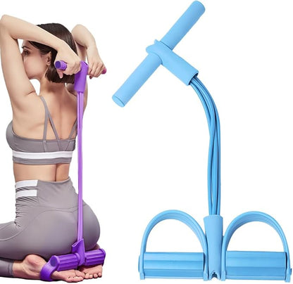 Yoga Sports Crunches Elastic Pull Rope, Pedal Resistance Bands with Handles, Multifunction Elastic Yoga Resistance Band, Home Exercise Equipment for Legs, Arms, Core Training