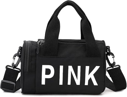 Mini Small Crossbody Bag Gym Bag for Women Men, Cute Small Duffle Bag Aesthetic Sports Handbag, Waterproof Gym Tote Bag Portable Fitness Shoulder Bag for Sports Travel (Black-a)