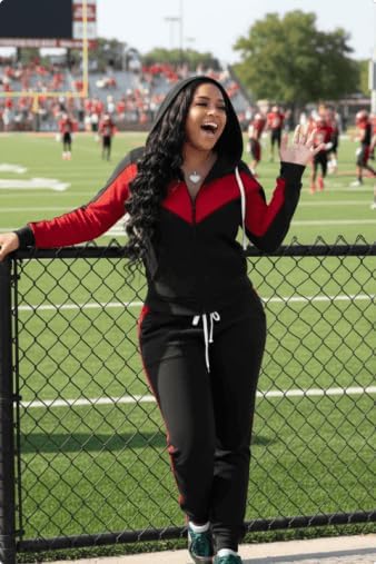 CLOCOR Track Suits for Women Set - Casual 2 Piece Outfits Sweatsuit Pocket Hoodies Long Sleeve with Patchwork Pants Set