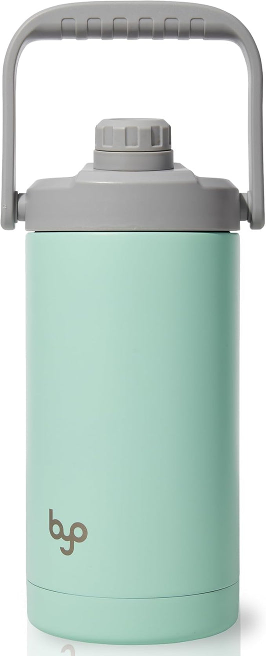 Built Byo 64 Oz Double Walled Insulated Stainless Steel Bottle (Mint) - BPA-Free Leakproof Chug Lid, Durable Sweat-Proof Silicone Grip Handle - Hydration Essential for Gym, Fitness, Healthy Lifestyle