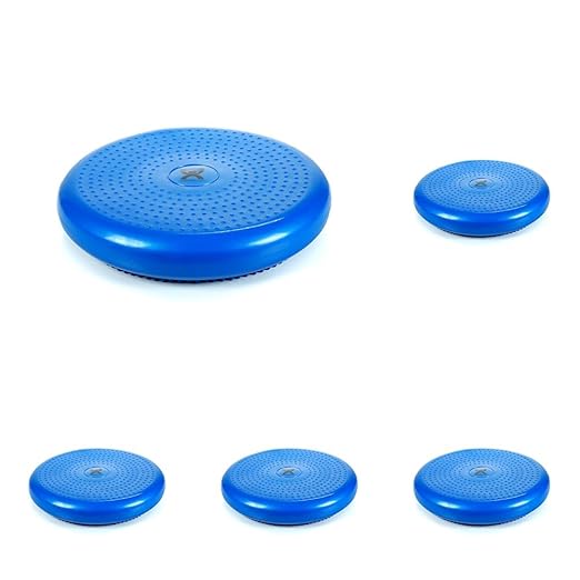 Cando-30-1870B Inflatable Balance Disc for Balance Training, Proprioception, Strengthening Lower Extremities, Posture, Back Pain, Stress Relief, Restlessness & Anxiety Blue, 14” Diameter (Pack of 5)