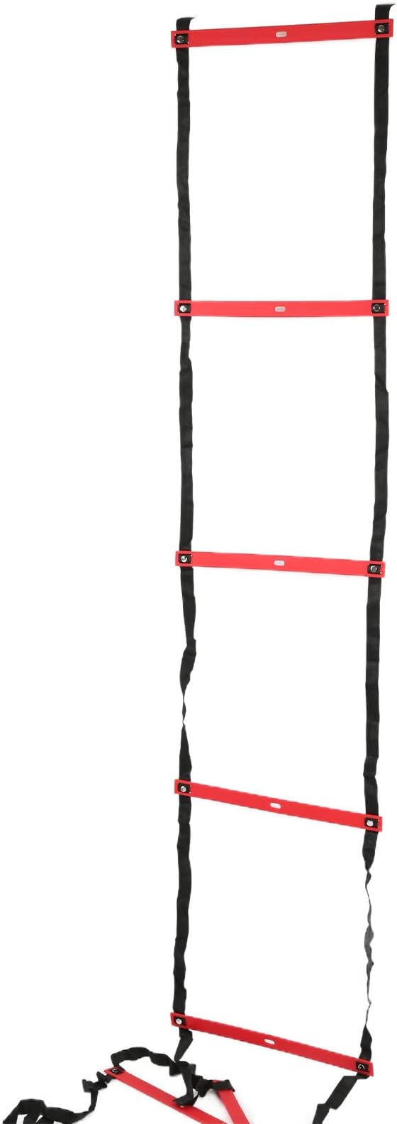 Fixed Agility Ladder for Football Soccer Training, Speed Footwork Ladder with 12 Rungs 6M, Bright Color Non - Slip Rope Ladder for Sports Exercise and Group Drills