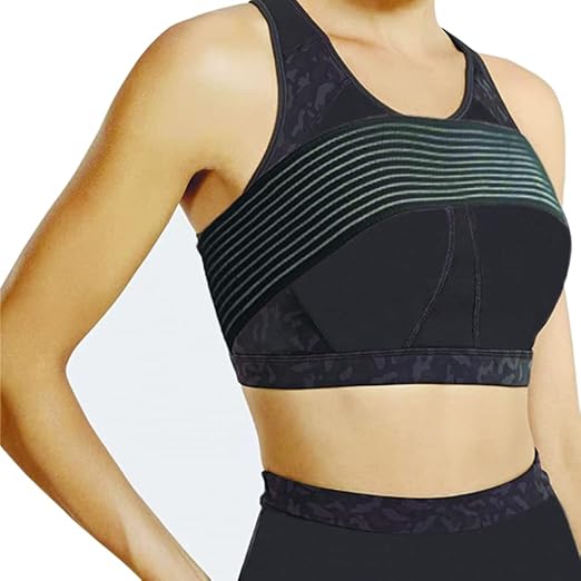 Post Surgical Implant Stabilizer Strap Support Brace Bandage, Breast Augmentation and Reduction Band, Chest Compression Support Band for Large Breast Exercise, Fits Most (black)