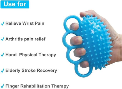 Finger Exerciser Balls for Hand Physical Therapy, Hand Grip Strength Trainer Extension Exerciser Squeeze Ball for Rehab, Arthritis, Carpal Tunnel, Anxiety, Stroke Recovery